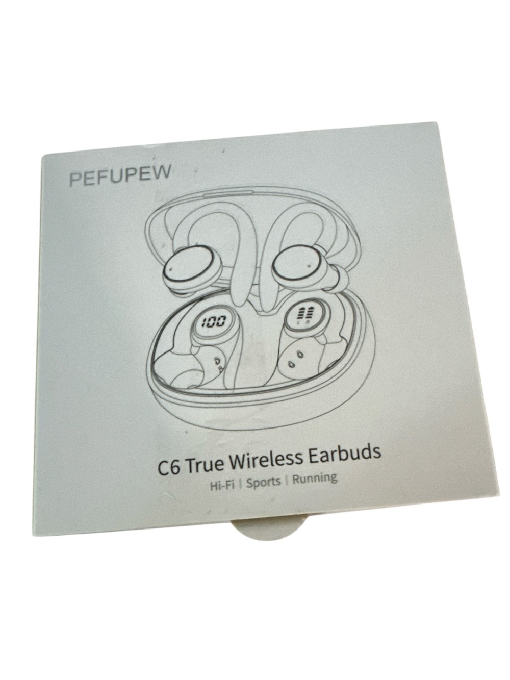 PEFUPEW C6 Wireless Sport Earbuds Blue 40H Charging Case NEW